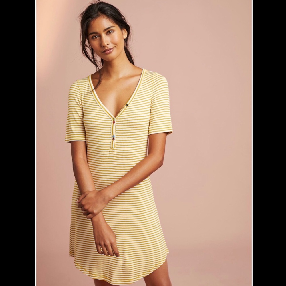 Anthropologie Ribbed Henley Tunic